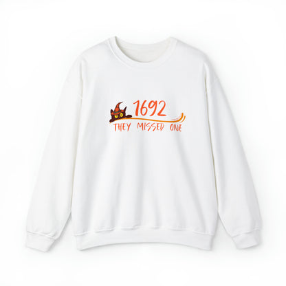 Crewneck Halloween Sweatshirt - 1692 They Missed One With a Cat