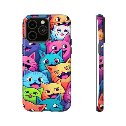 Premium-quality tough protective phone cases for iPhone and Samsung - Colourful Cats