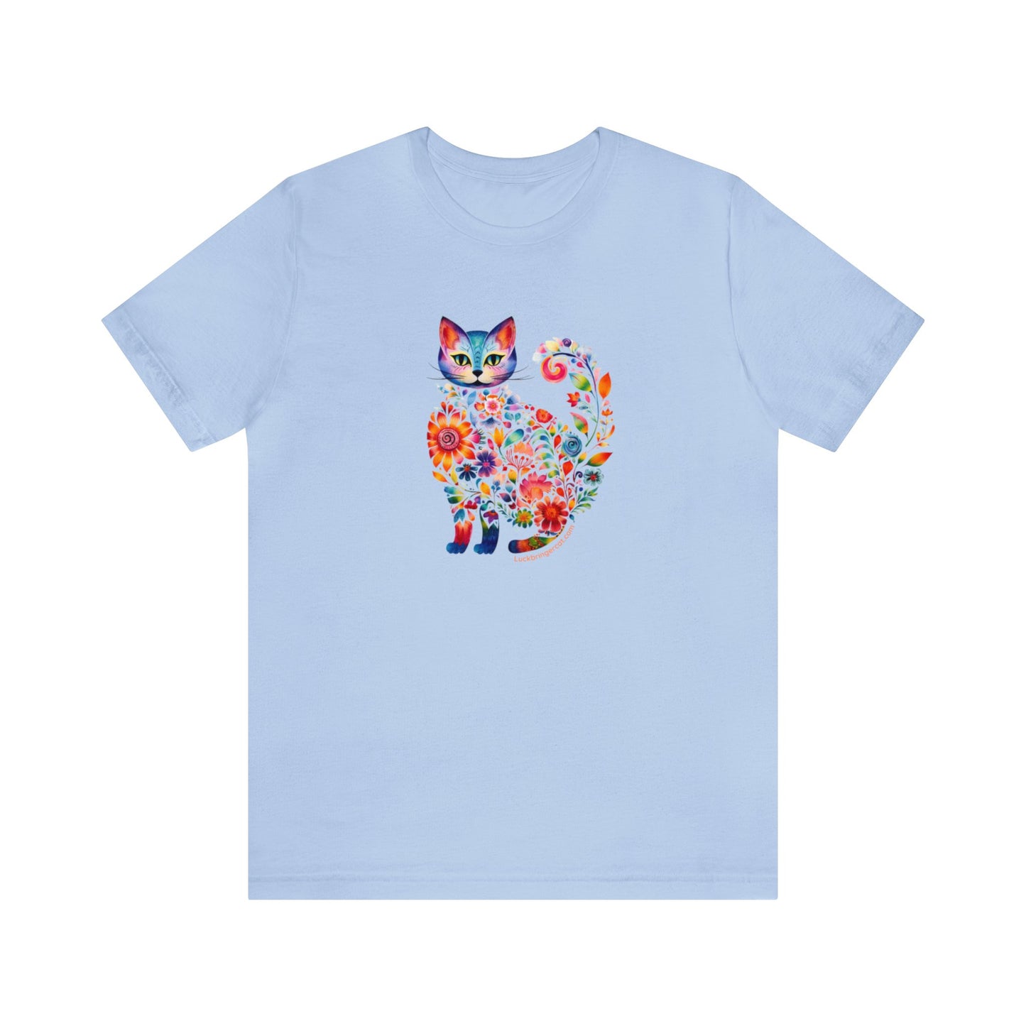 Floral Cat Graphic T-shirt - Cat Lovers Tee