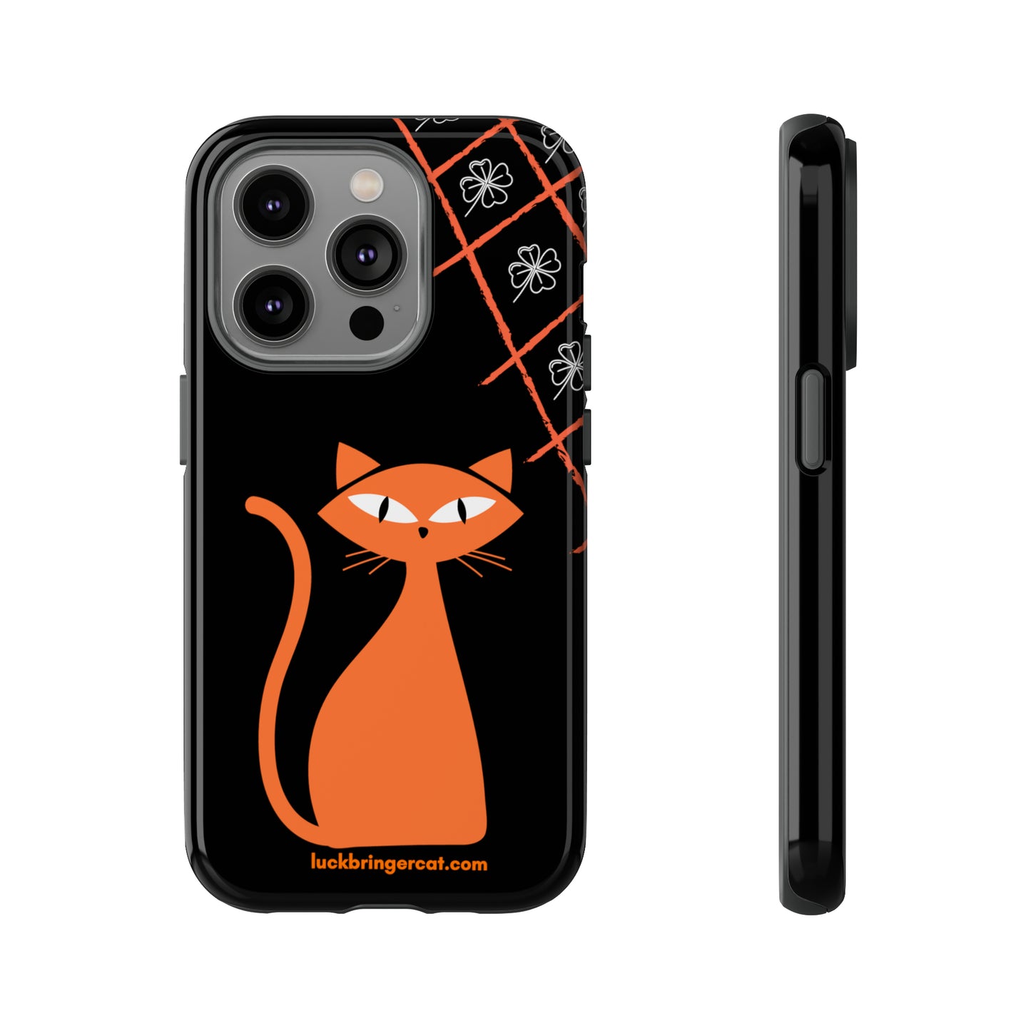 Cat Lovers Phone Case - iPhone, Samsung Galaxy, Google Pixel - Lucky Black Orange