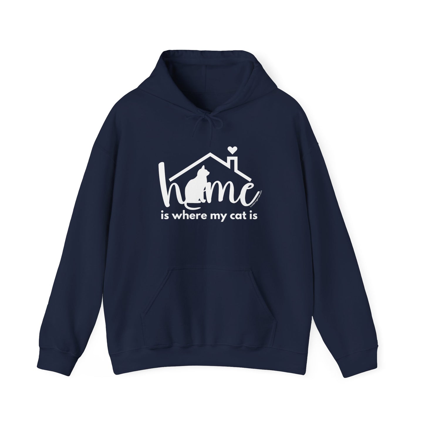 Hooded sweatshirt-Home is where my cat is