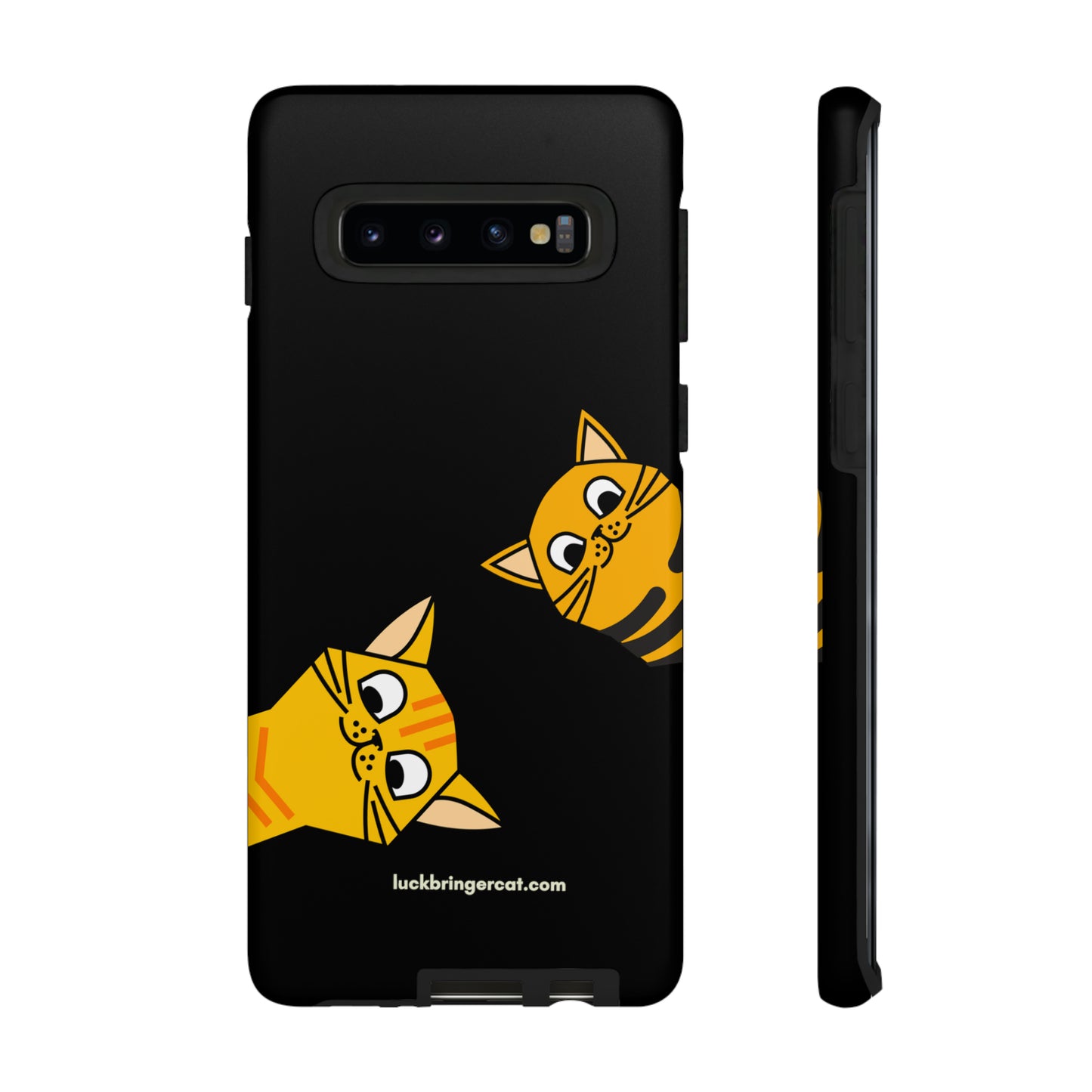 Cat Lovers Phone Case With Funny Orange Cats- iPhone, Samsung Galaxy and Google Pixel-Black