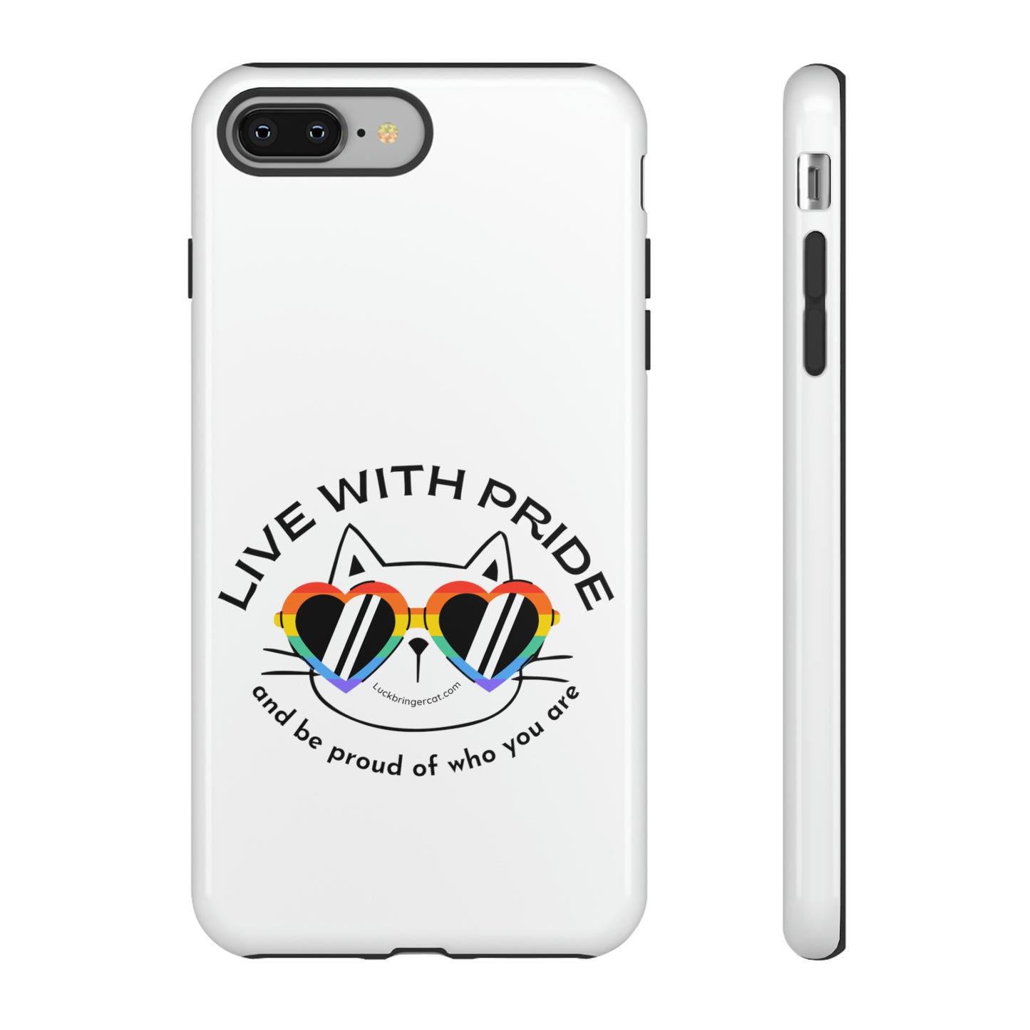 Pride Phone Case-Cat Lovers- iPhone, Samsung Galaxy, Google Pixel-LGBTQ+ Community Support-White