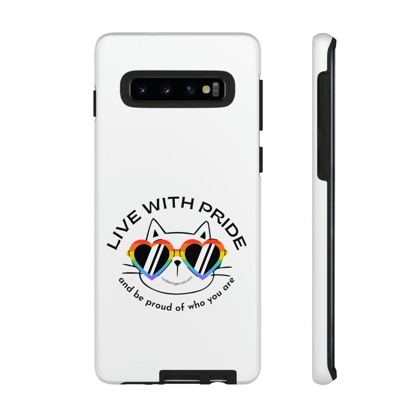 Pride Phone Case-Cat Lovers- iPhone, Samsung Galaxy, Google Pixel-LGBTQ+ Community Support-White