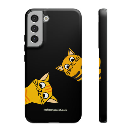 Cat Lovers Phone Case With Funny Orange Cats- iPhone, Samsung Galaxy and Google Pixel-Black