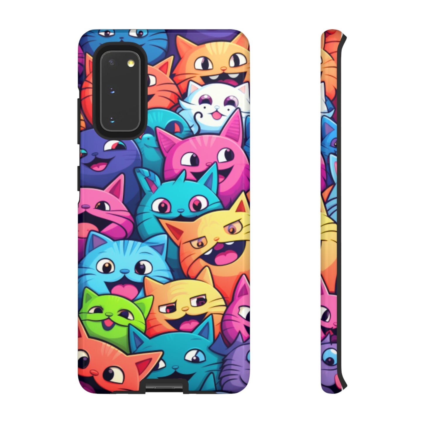 Premium-quality tough protective phone cases for iPhone and Samsung - Colourful Cats