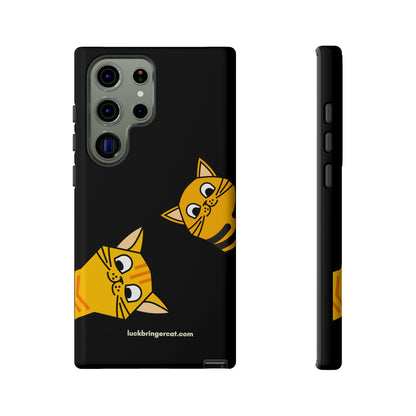 Cat Lovers Phone Case With Funny Orange Cats- iPhone, Samsung Galaxy and Google Pixel-Black