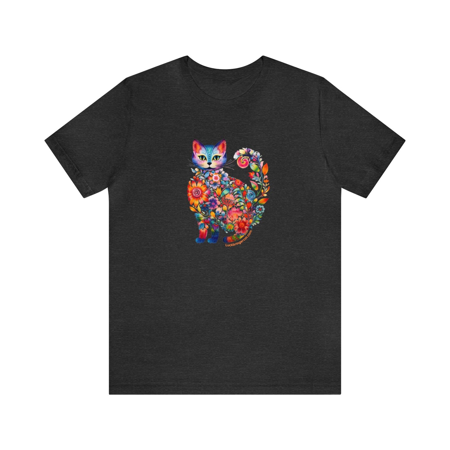 Floral Cat Graphic T-shirt - Cat Lovers Tee