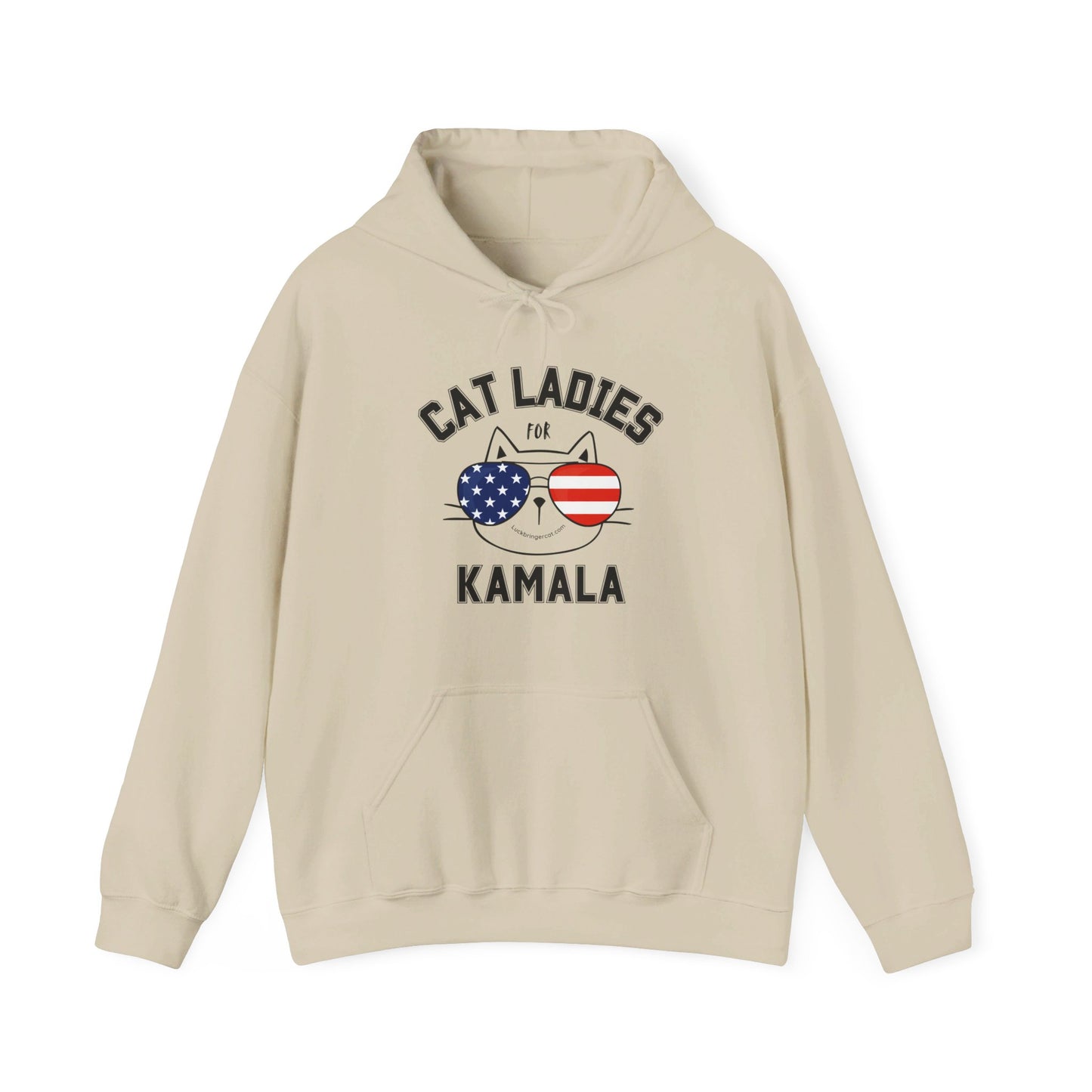 Cat Ladies For Kamala Harris Hooded Sweatshirt -2024 US Presidential Election Hoodie