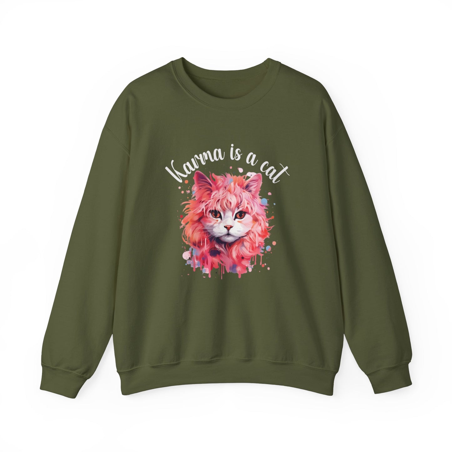 Crewneck Sweatshirt-Karma Is A Cat