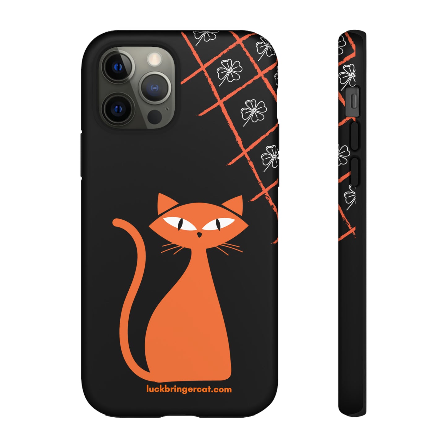 Cat Lovers Phone Case - iPhone, Samsung Galaxy, Google Pixel - Lucky Black Orange