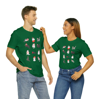 Cat Lovers Christmas T-Shirt With Cute Christmassy Cats