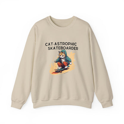 Sweatshirt for Cat Lover Skateboarders-  Funny Skateboarding Unisex Sweater