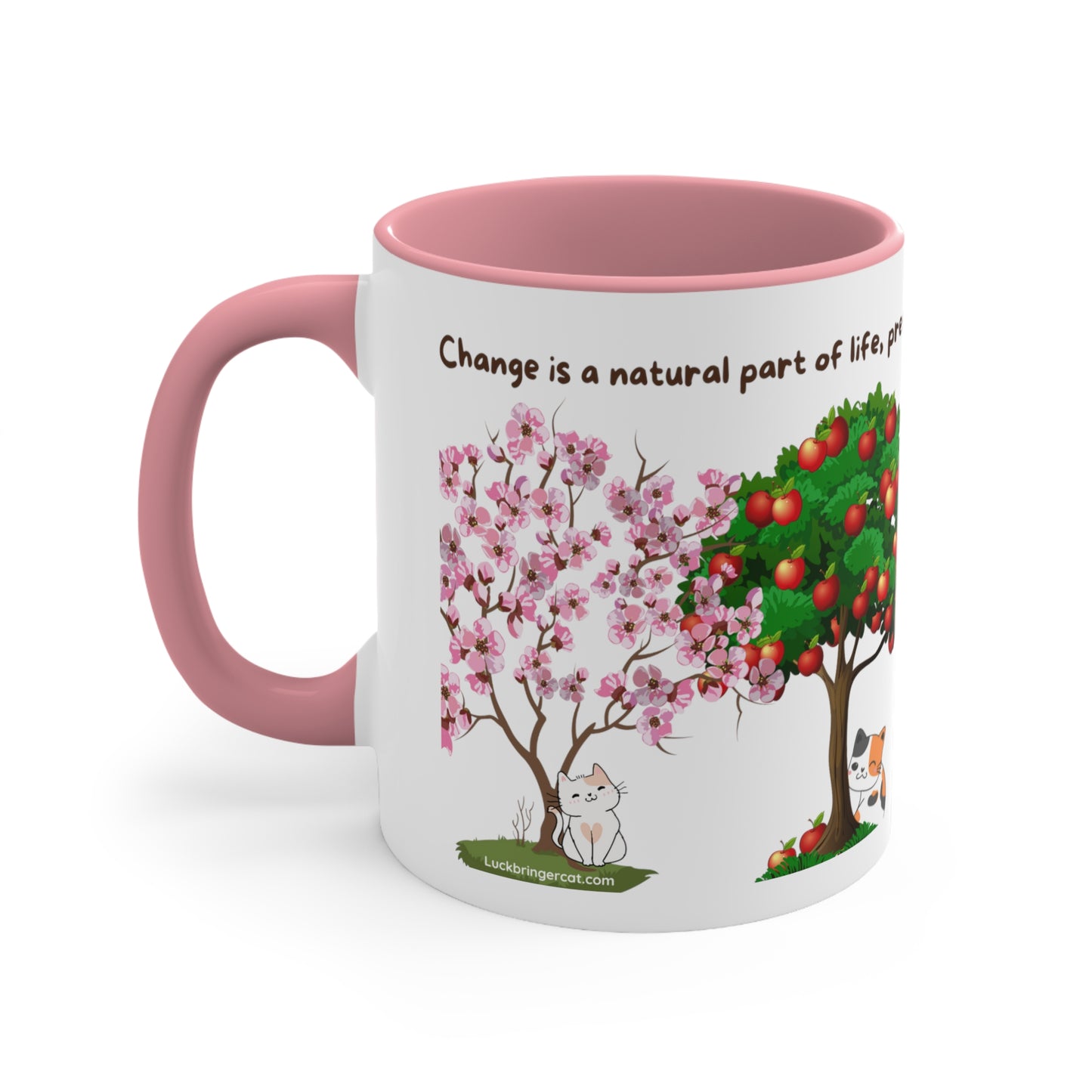 Four Seasons Coffee Mug for Cat Lovers - Change Is an Opportunity for New Beginnings