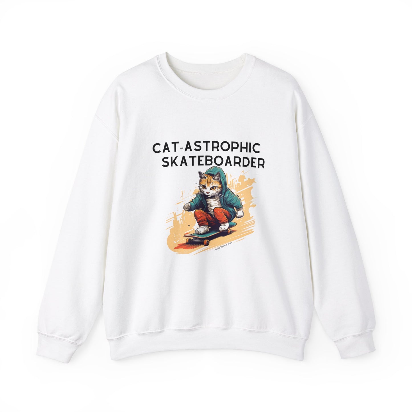 Sweatshirt for Cat Lover Skateboarders-  Funny Skateboarding Unisex Sweater