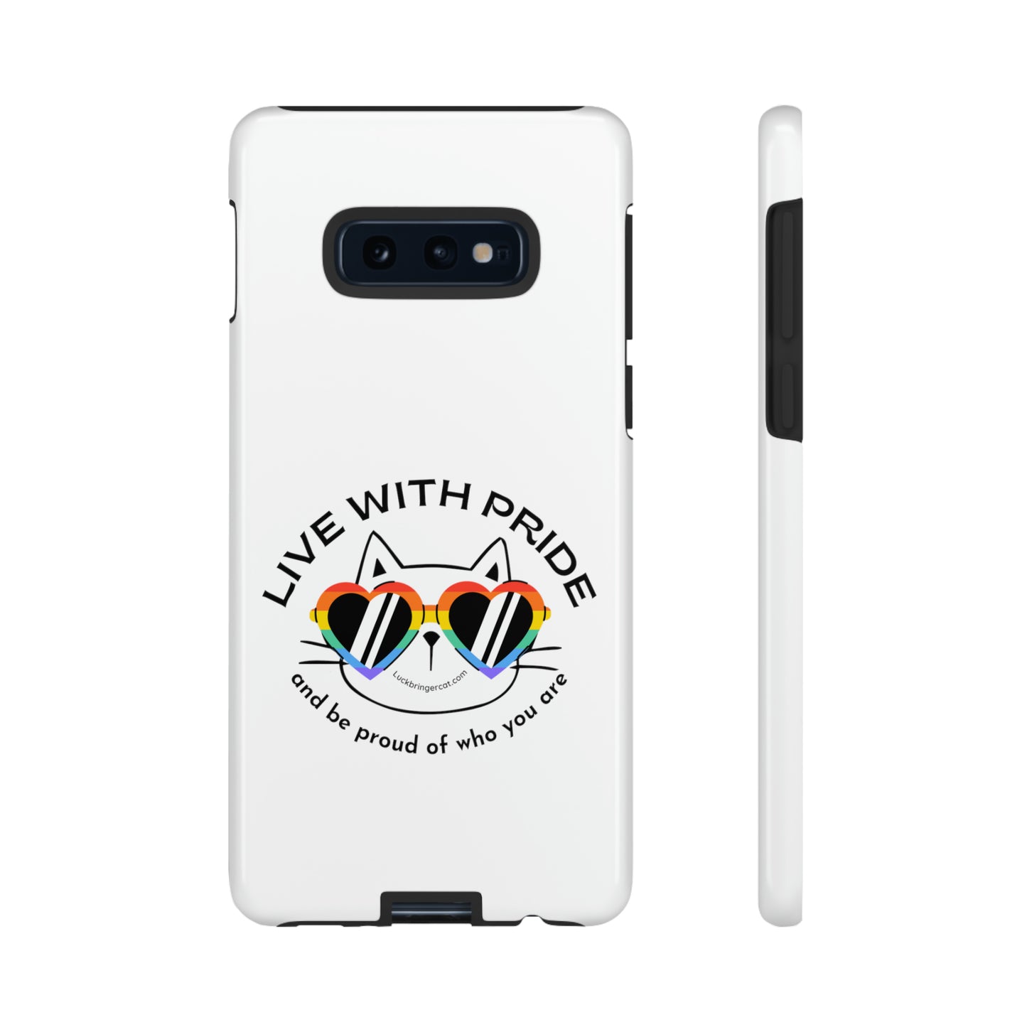 Pride Phone Case-Cat Lovers- iPhone, Samsung Galaxy, Google Pixel-LGBTQ+ Community Support-White