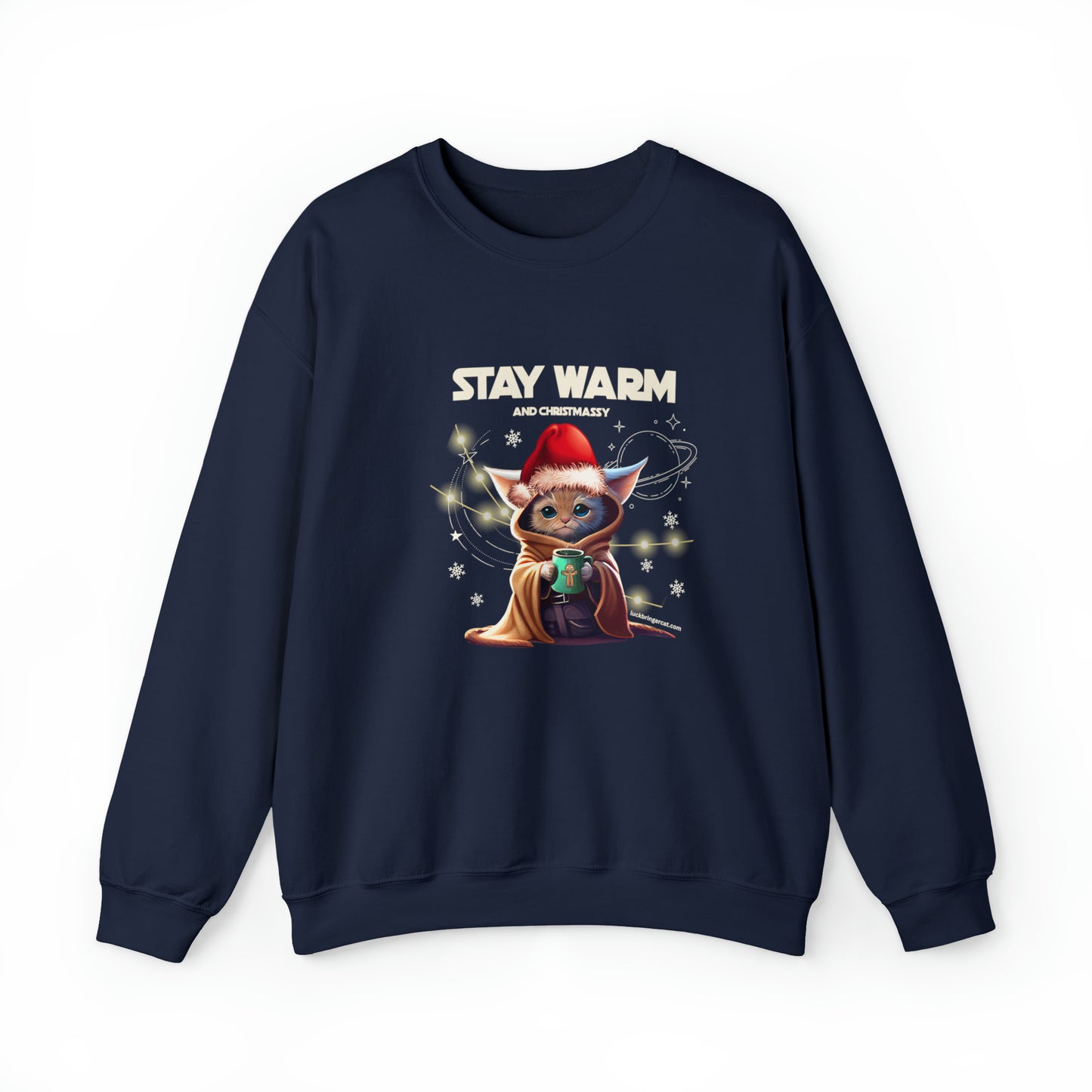 Graphic Christmas Sweatshirt for Cat Lovers - Stay Warm and Christmassy