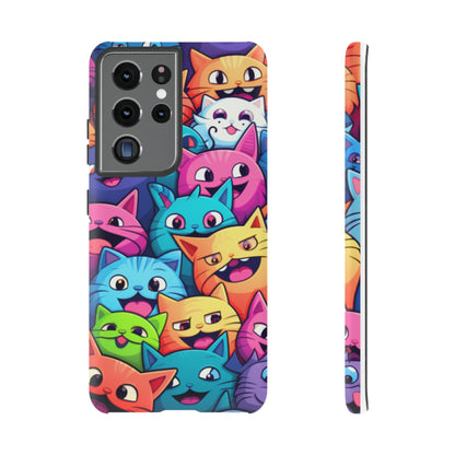 Premium-quality tough protective phone cases for iPhone and Samsung - Colourful Cats