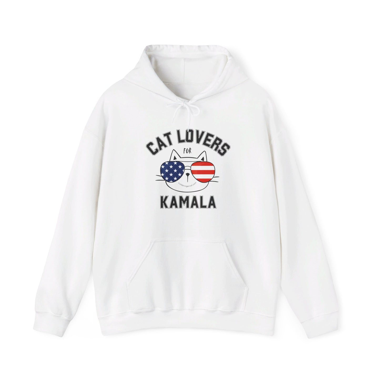 Cat Lovers For Kamala Harris Hoodie - 2024 US Presidential Election Hooded Sweatshirt