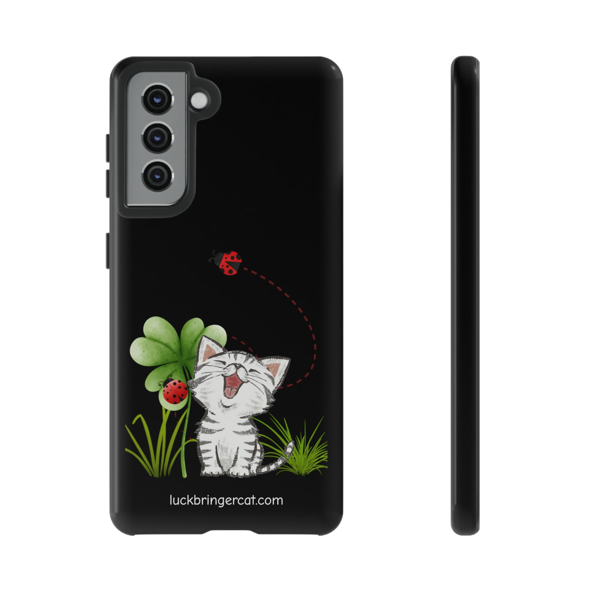 cute cat ladybug phone case- black-Samsung Galaxy S23, Samsung Galaxy S23 Plus, Samsung Galaxy S23 Ultra, Samsung Galaxy S22, Samsung Galaxy S22 Plus, Samsung Galaxy S22 Ultra, Samsung Galaxy S21, Samsung Galaxy S21 FE, Samsung Galaxy S21 Plus, Samsung Galaxy S21 Ultra, Samsung Galaxy S20, Samsung Galaxy S20 FE, Samsung Galaxy S20 Plus, Samsung Galaxy S20 Ultra, Samsung GalaxyS10, Samsung Galaxy S10E, Samsung Galaxy S10 Plus-cat lover mom gift