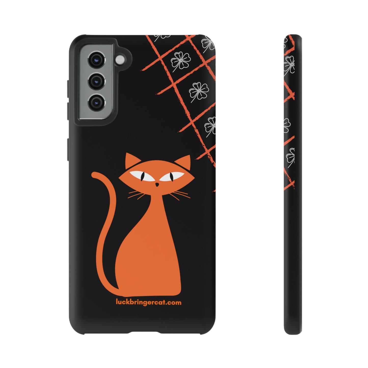 Cat Lovers Phone Case - iPhone, Samsung Galaxy, Google Pixel - Lucky Black Orange