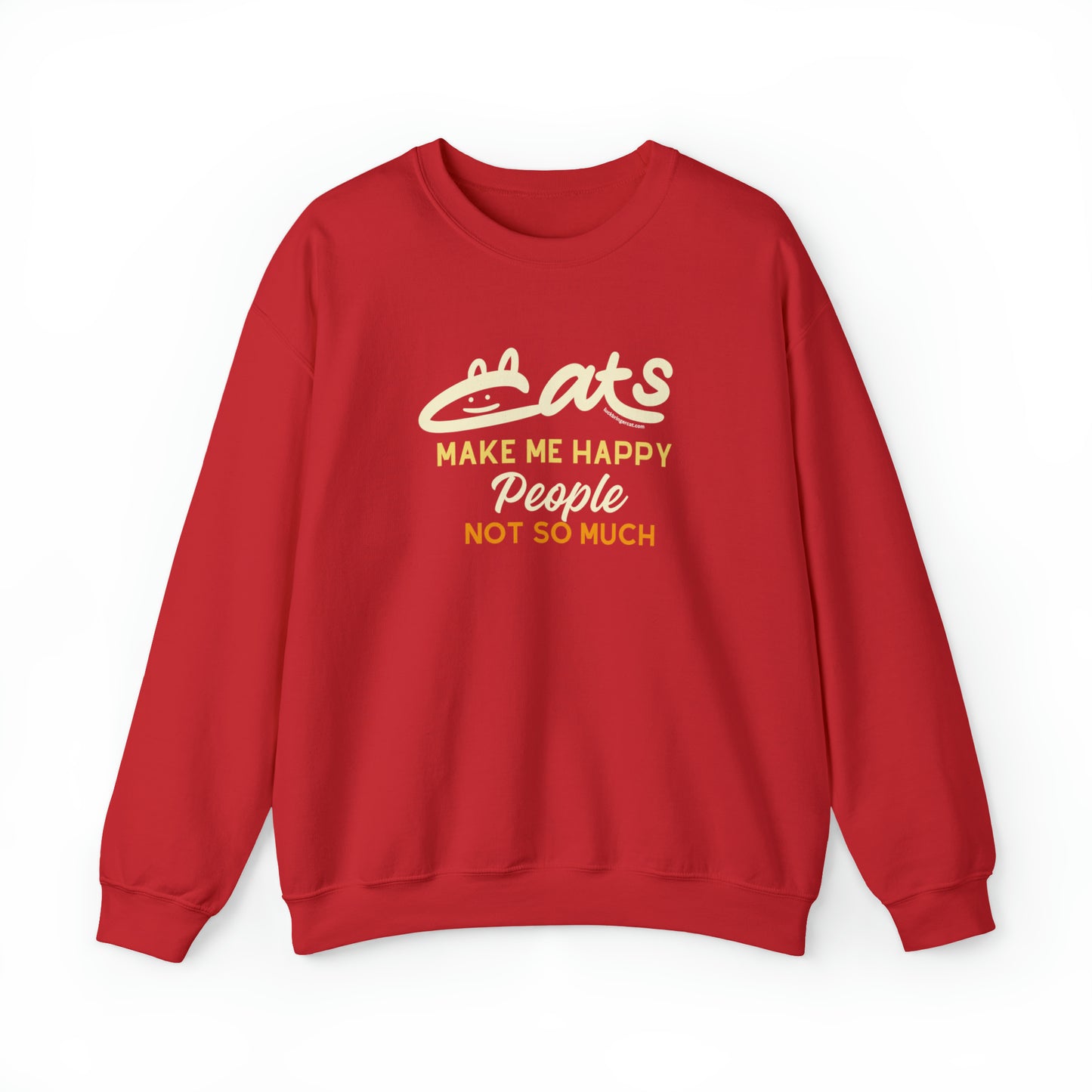 Funny Cat Lovers Crewneck Sweatshirt - Cats Make Me Happy People Not So Much