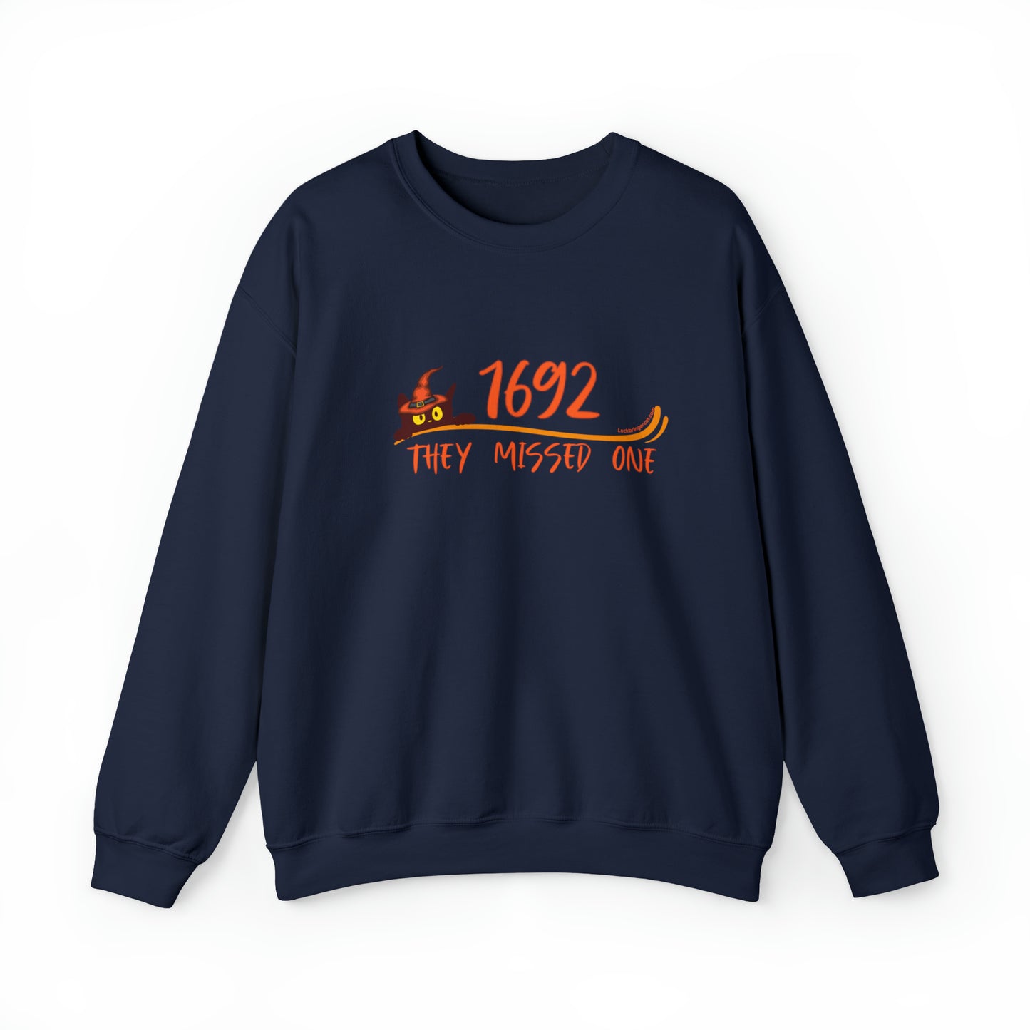 Crewneck Halloween Sweatshirt - 1692 They Missed One With a Cat