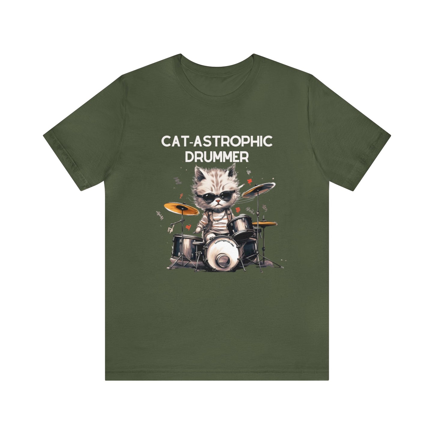 Unisex Cotton T-shirt - Catastrophic Drummers Shirt for Cat Lovers