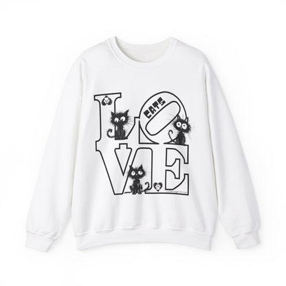 Love Cats Sweatshirt-Funny Cat Lovers Shirt-Valentines Gift