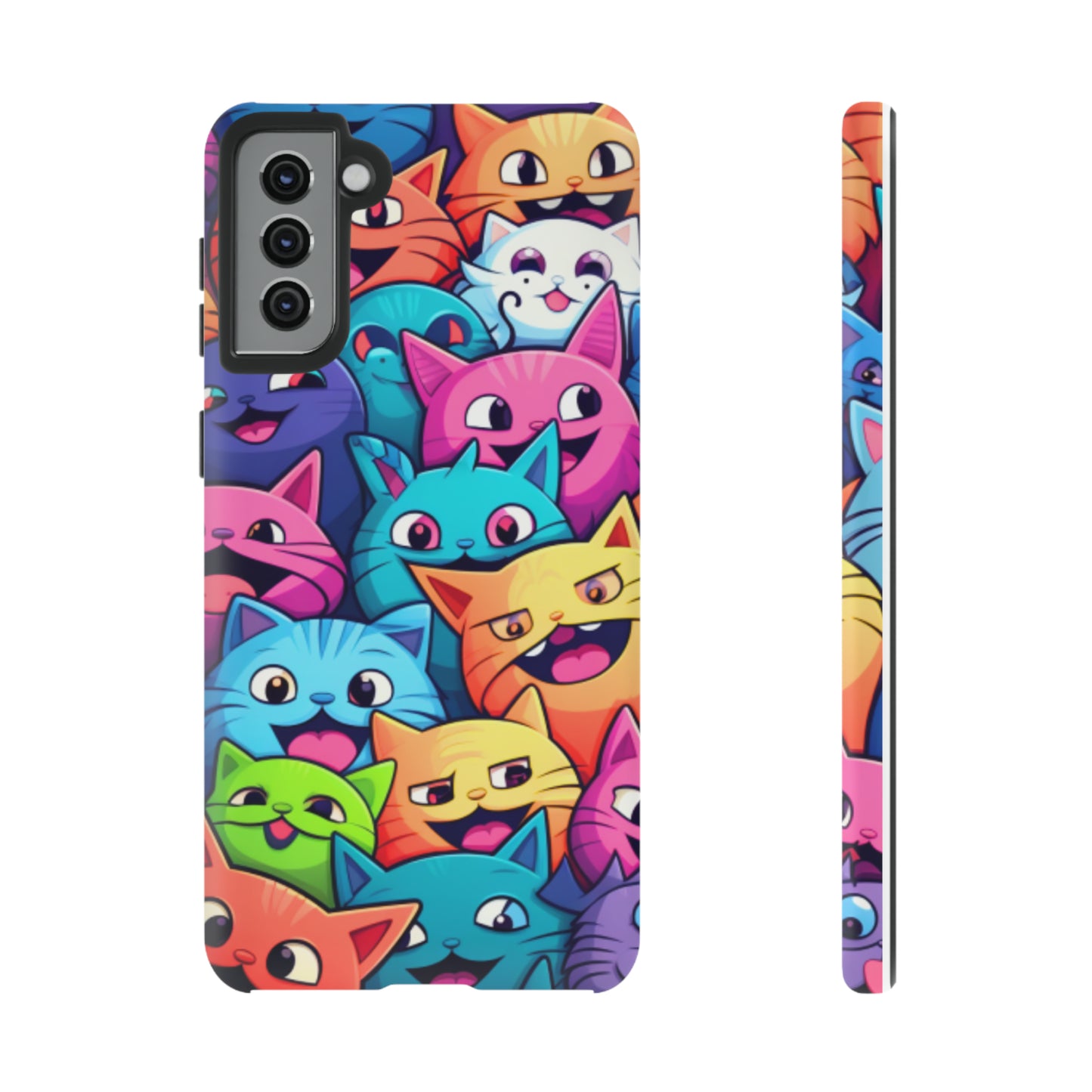 Premium-quality tough protective phone cases for iPhone and Samsung - Colourful Cats