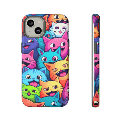 Premium-quality tough protective phone cases for iPhone and Samsung - Colourful Cats