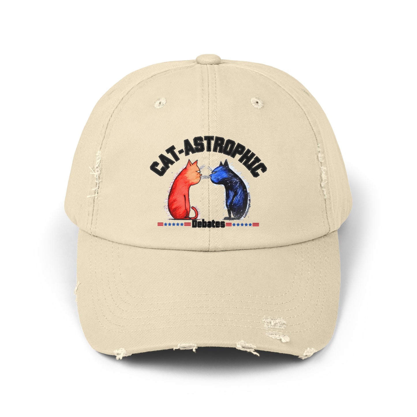 2024 US Election Hat-Funny Cap-Catastrophic Debates-Sand Stone Color- great gift for cat dads, cat moms and cat lovers- Trump Biden Debates