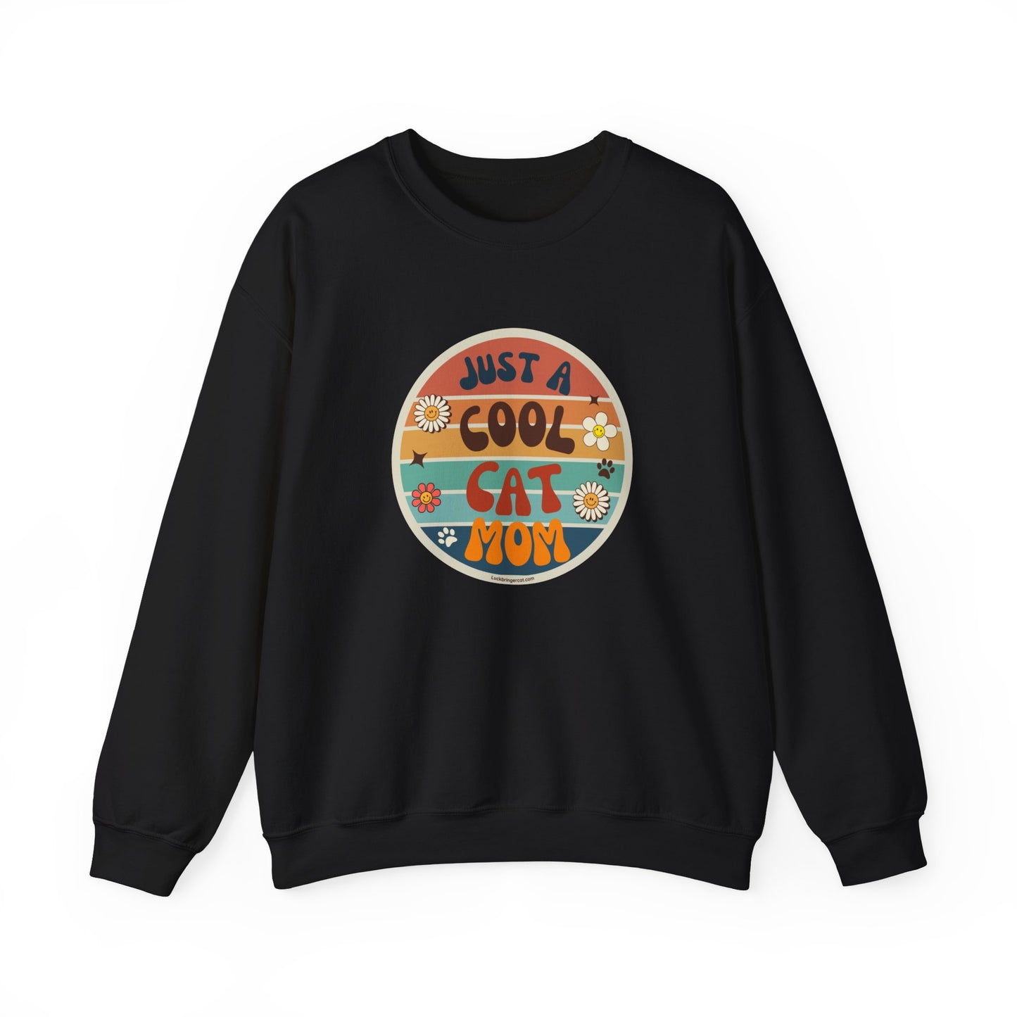 Sweatshirt-Just A Cool Cat Mom Shirt-Retro Style