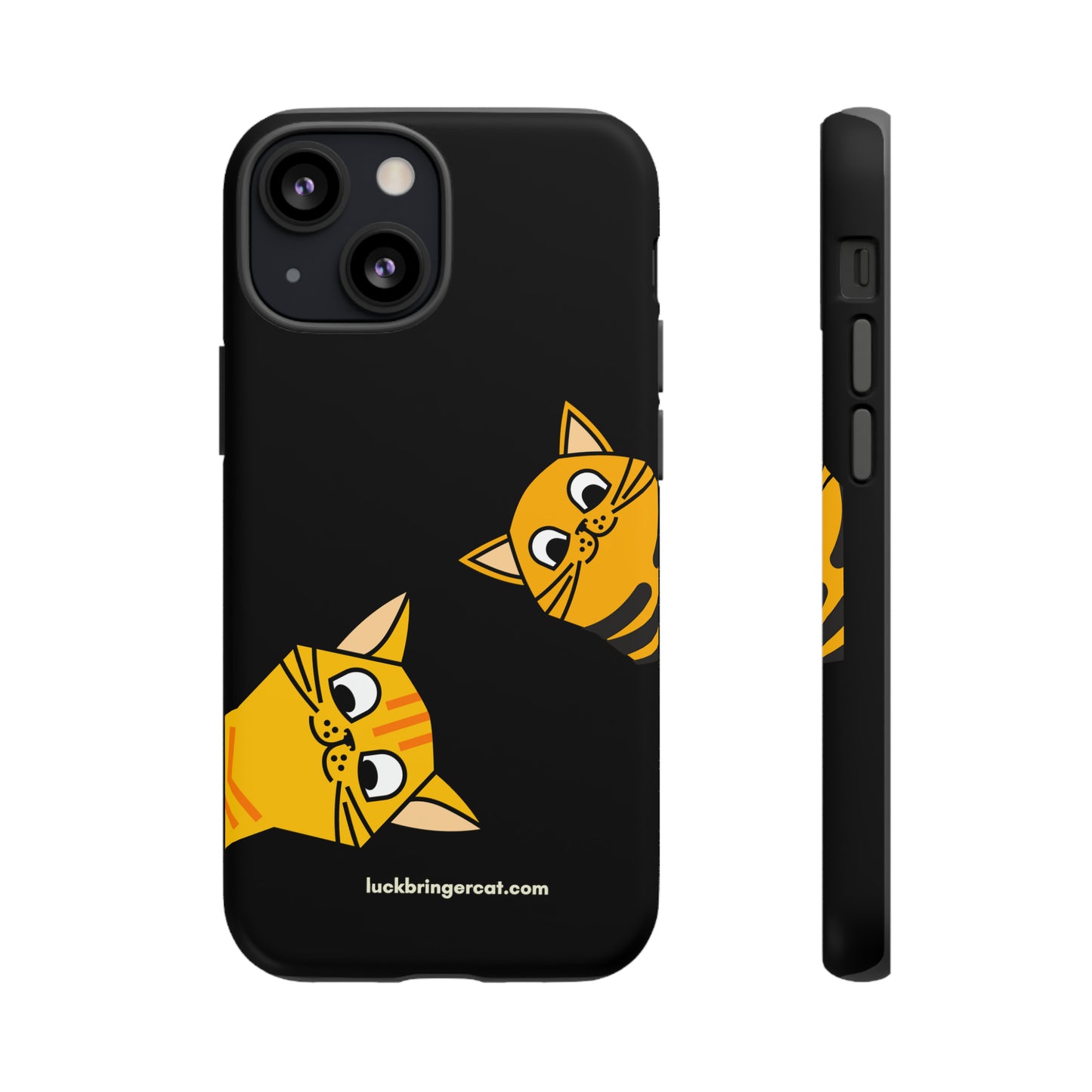 Cat Lovers Phone Case With Funny Orange Cats- iPhone, Samsung Galaxy and Google Pixel-Black