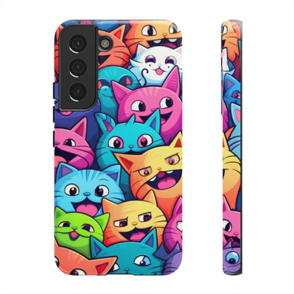 Premium-quality tough protective phone cases for iPhone and Samsung - Colourful Cats