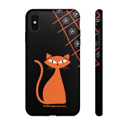 Cat Lovers Phone Case - iPhone, Samsung Galaxy, Google Pixel - Lucky Black Orange