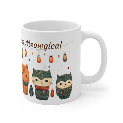 Cat Lovers Christmas Mug - Cats Make Christmas Meowgical