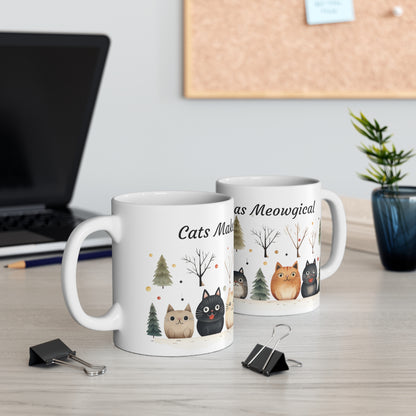 Cat Lovers Christmas Mug - Cats Make Christmas Meowgical -