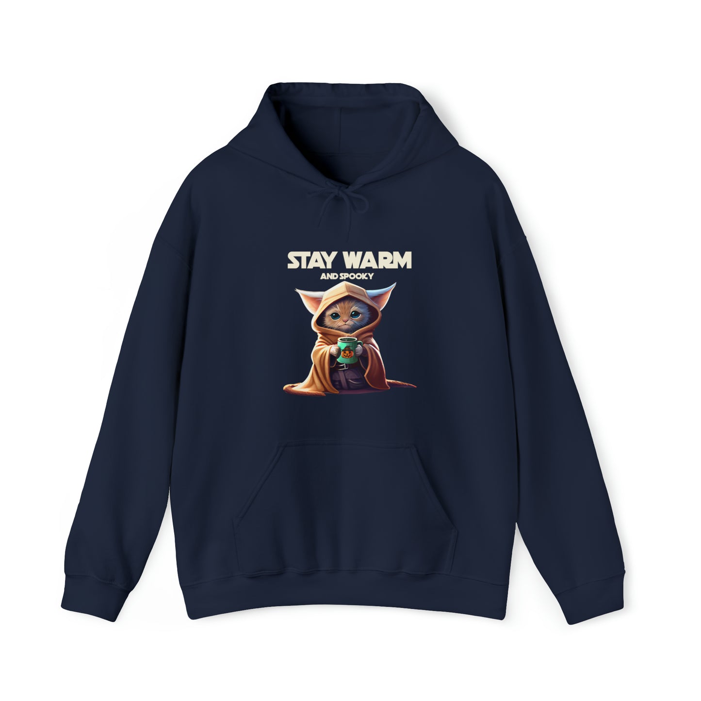 Cat Lovers Hooded Sweatshirt - Starwars Stay Warm and Spooky Hoodie