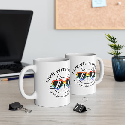 Ceramic Coffee Mug - LGBTQ+ Community Support- Cat Pride Mug