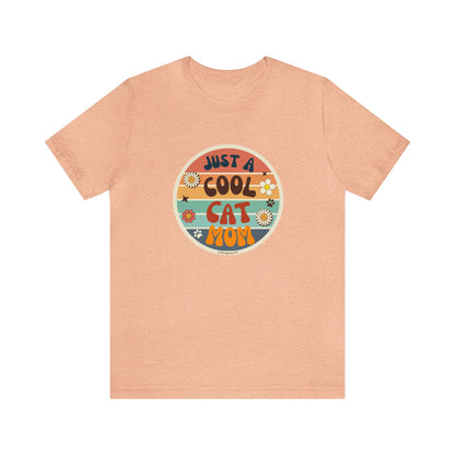 T-shirt-Just a Cool Cat Mom Shirt-Retro Style