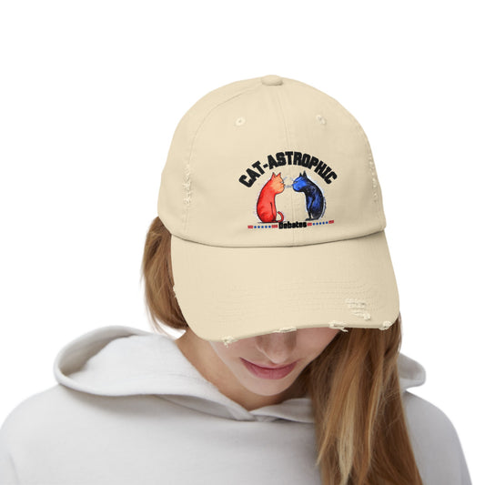 2024 US Election Hat-Funny Cap-Catastrophic Debates-Sand Stone Color- great gift for cat dads, cat moms and cat lovers- Trump Biden Debates