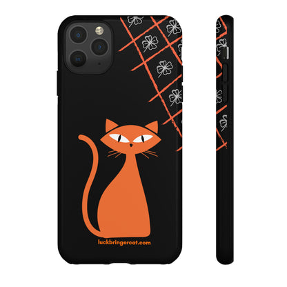 Cat Lovers Phone Case - iPhone, Samsung Galaxy, Google Pixel - Lucky Black Orange