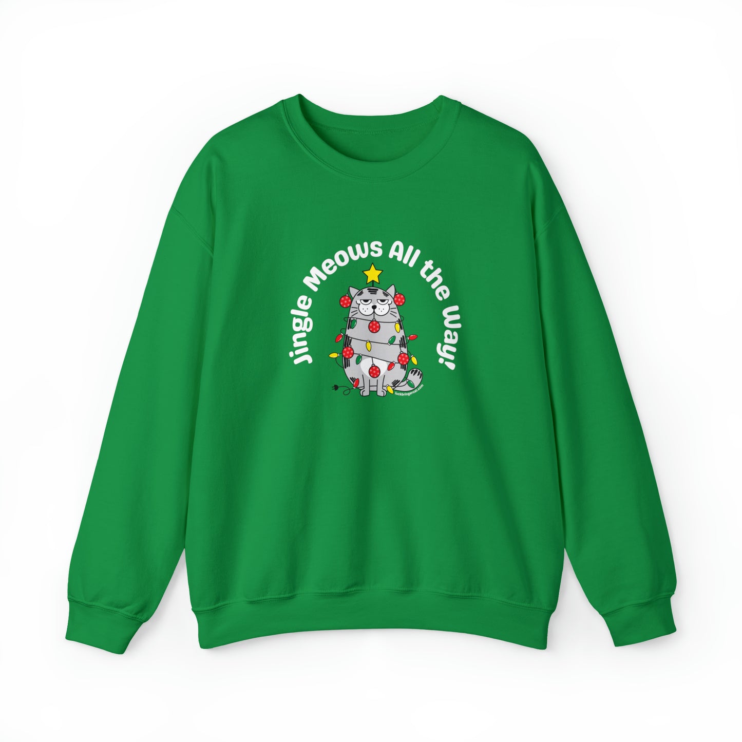 Unisex Crewneck Sweatshirt - Funny Christmas Shirt for Cat Lovers - Jingle Meows All the Way!