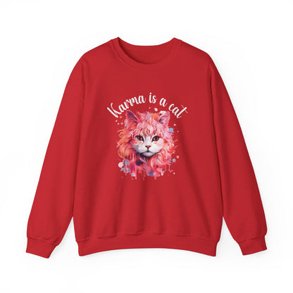 Crewneck Sweatshirt-Karma Is A Cat