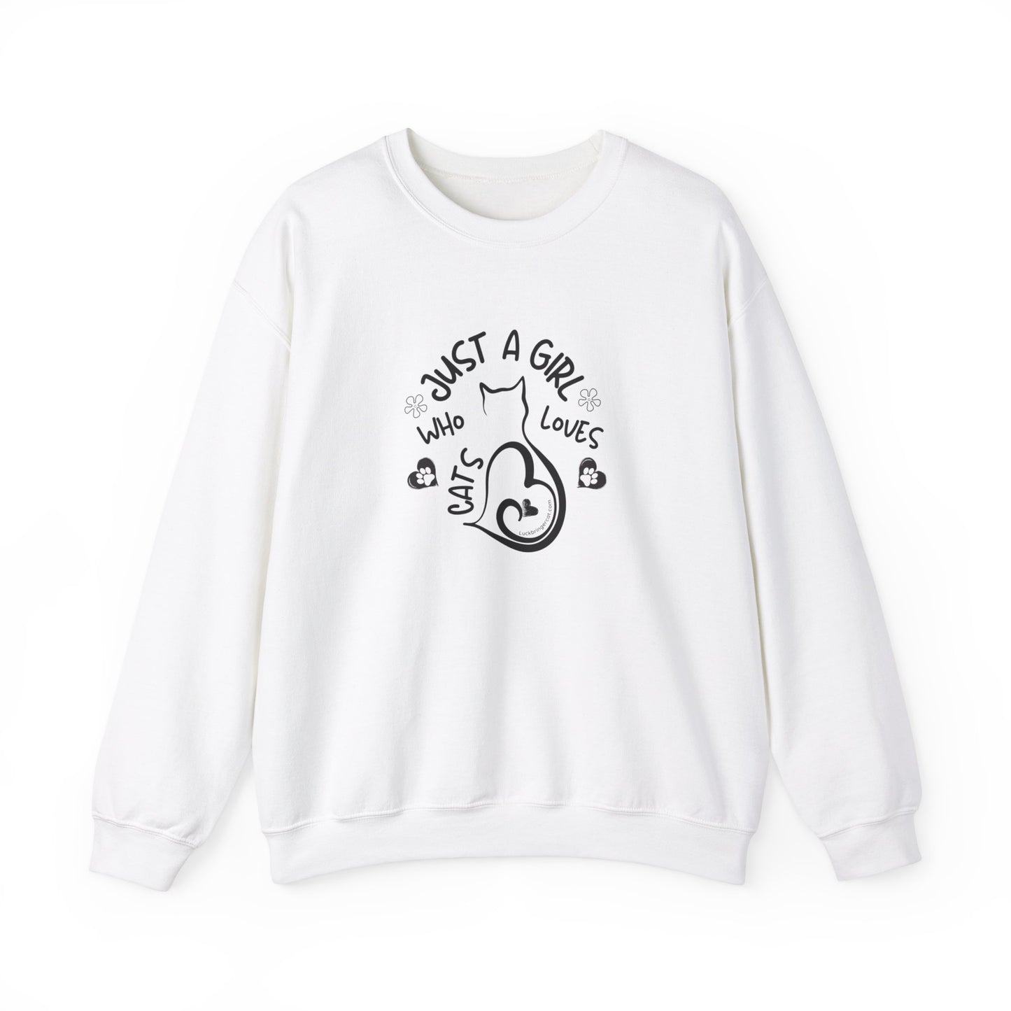 Cat Lover Girls Sweatshirt - Just a Girl Who Loves Cats - Crewneck Sweater