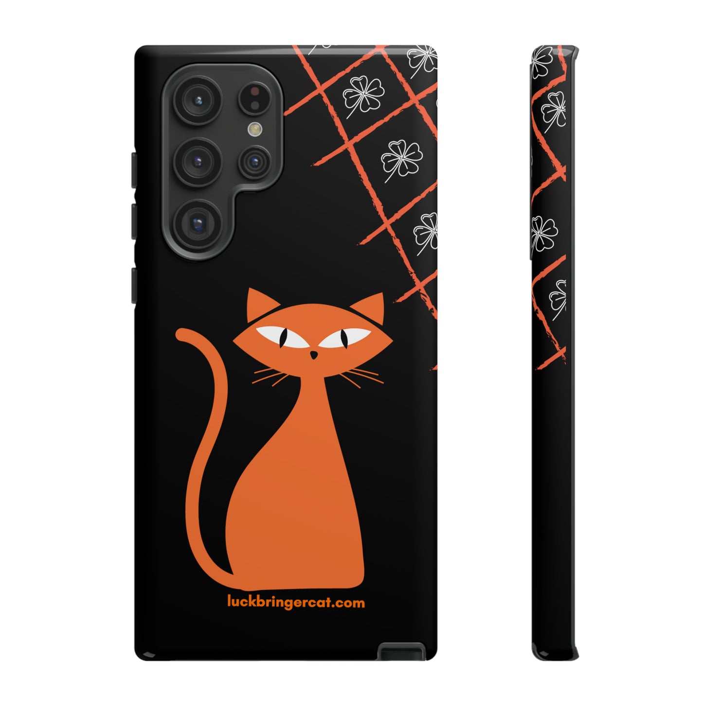 Cat Lovers Phone Case - iPhone, Samsung Galaxy, Google Pixel - Lucky Black Orange