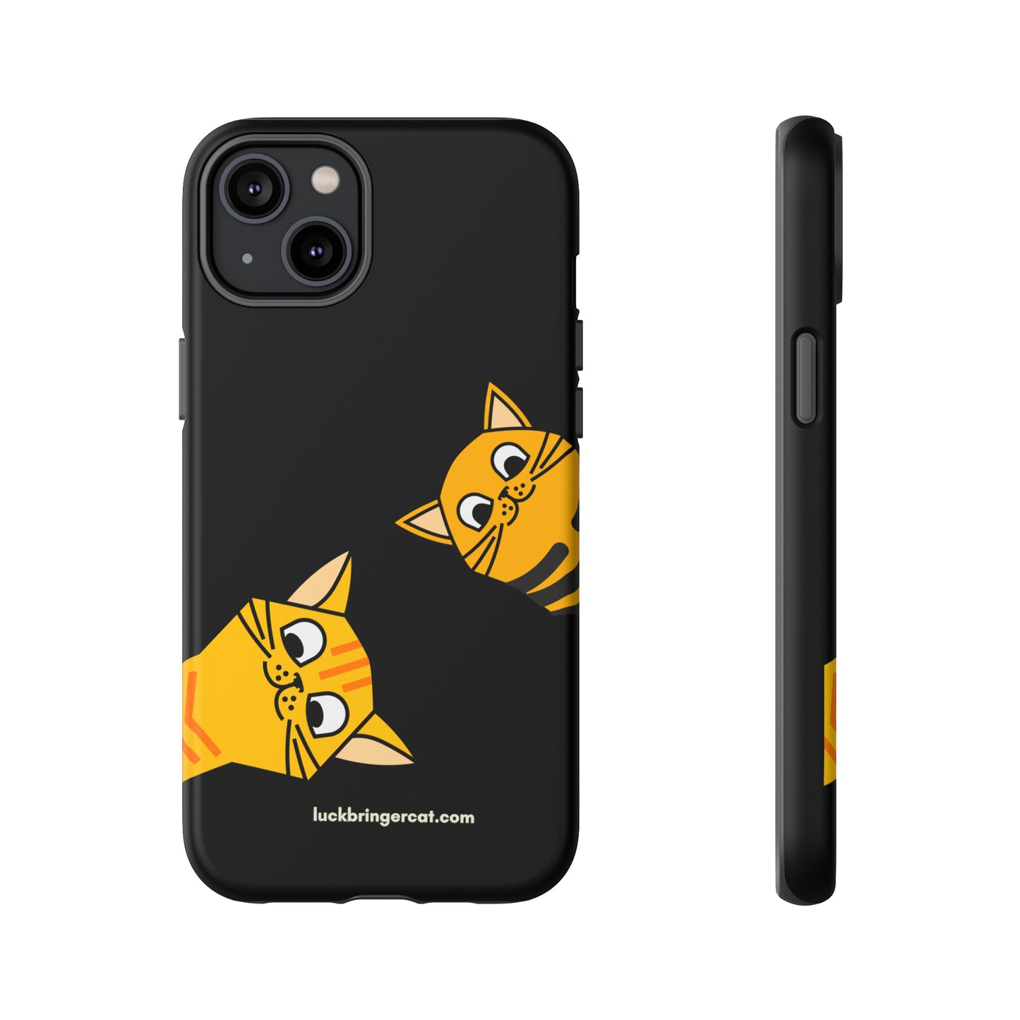 Cat Lovers Phone Case With Funny Orange Cats- iPhone, Samsung Galaxy and Google Pixel-Black