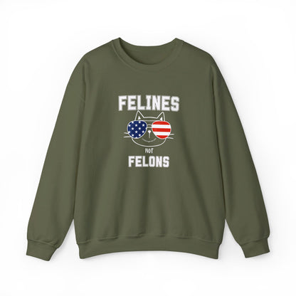 Felines Not Felons Sweatshirt- Kamala Harris 2024 US Presidential Election Shirt