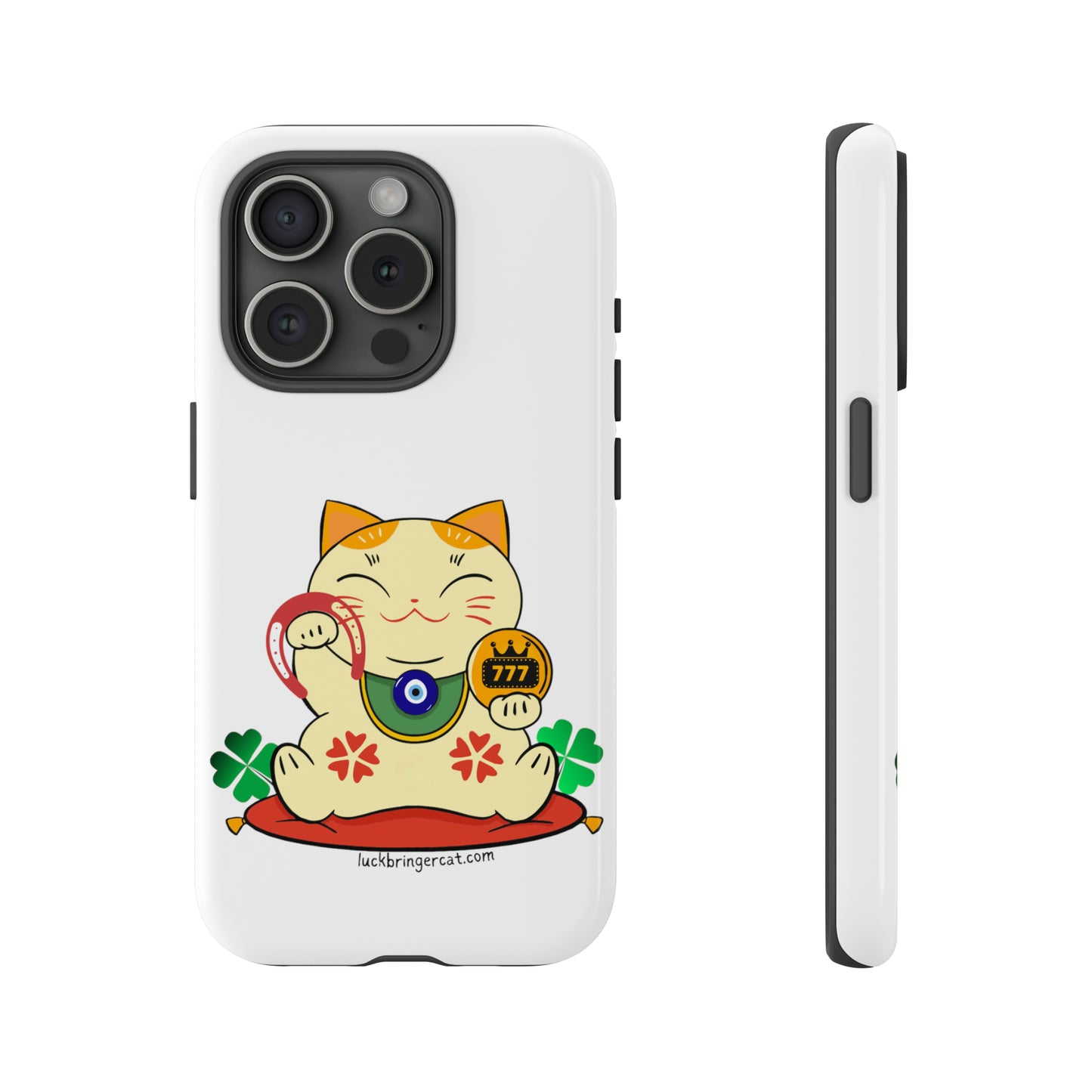 Cat Lovers Phone Case Lucky Maneki neko -iPhone 15 Plus, iPhone 15 Pro, iPhone 15 Pro Max, iPhone 14 Plus, iPhone 14 Pro, iPhone 14 Pro Max, iPhone 13 mini, iPhone 13 Pro, iPhone 13 Pro Max, iPhone 12 mini, iPhone 12 Pro, iPhone 12 Pro Max, iPhone 11 Pro, iPhone 11 Pro Max, iPhone X, iPhone XR, iPhone XS, iPhone XS Max, iPhone 8, iPhone 8 Plus - 777- Gift for cat moms - White